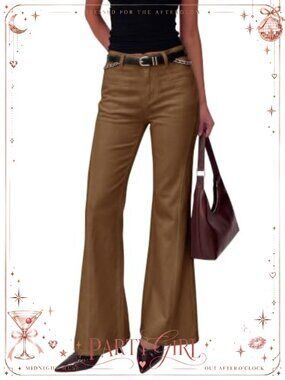 High Waisted Stretch Denim Wide Leg Flare Jeans